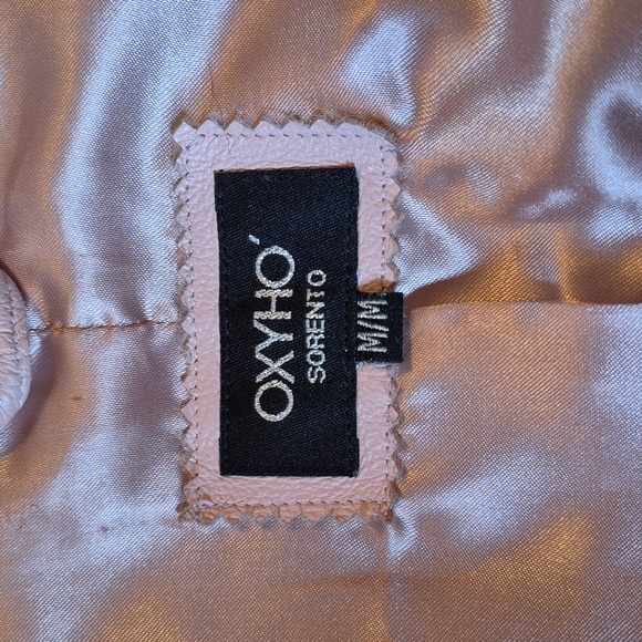 OXYHO SORENTO Women's Leather Pale Pink Moto Jacket, Satin Lined, Size Medium - Picture 14 of 16